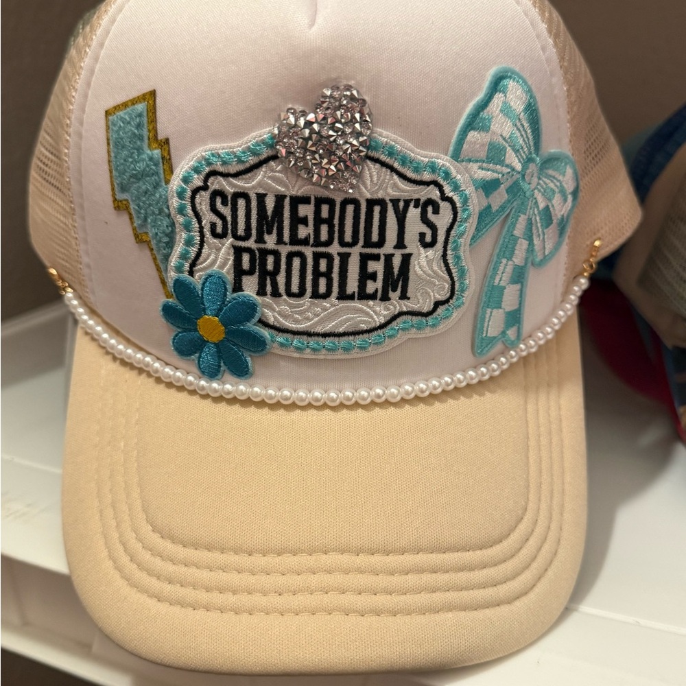 Somebody’s Problem Cap Trucker Hat Western Cowgirl Festival Style bachelorette